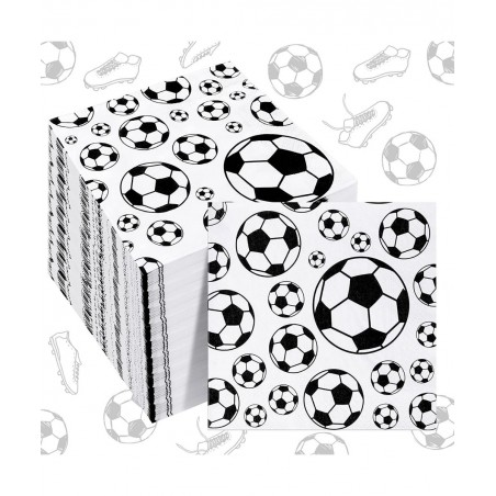 100 Pcs Football Soccer Napkins Disposable Paper Napkins Football Soccer Party Napkins Sports Theme Party Supplies Football S...