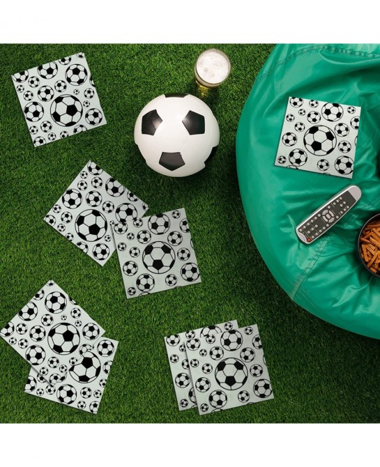 100 Pcs Football Soccer Napkins Disposable Paper Napkins Football Soccer Party Napkins Sports Theme Party Supplies Football S...
