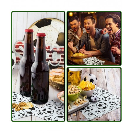100 Pcs Football Soccer Napkins Disposable Paper Napkins Football Soccer Party Napkins Sports Theme Party Supplies Football S...