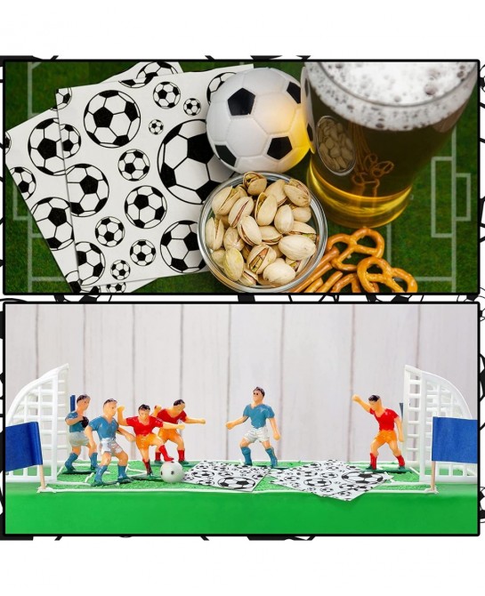 100 Pcs Football Soccer Napkins Disposable Paper Napkins Football Soccer Party Napkins Sports Theme Party Supplies Football S...