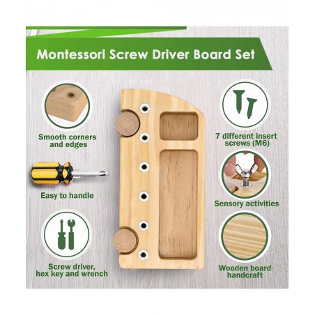 Montessori Screwdriver Board Set Montessori Toys for 3+ Year Old Basic Skills Sensory Learning Sensory Bin Toys Preschool Mat...
