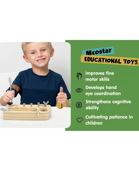 Montessori Screwdriver Board Set Montessori Toys for 3+ Year Old Basic Skills Sensory Learning Sensory Bin Toys Preschool Mat...