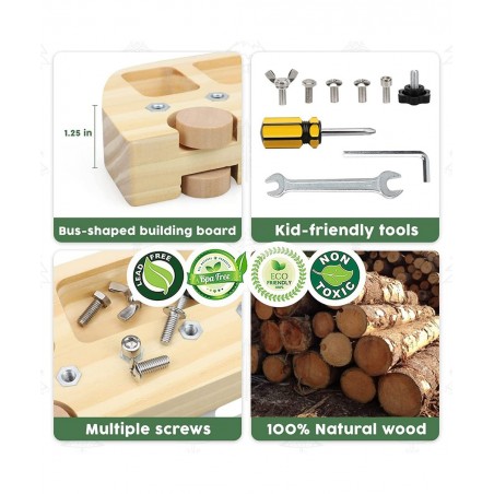 Montessori Screwdriver Board Set Montessori Toys for 3+ Year Old Basic Skills Sensory Learning Sensory Bin Toys Preschool Mat...