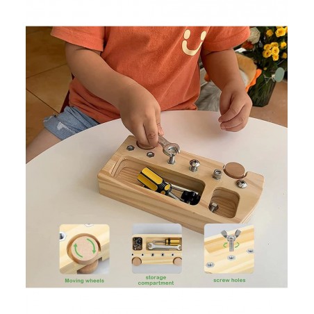 Montessori Screwdriver Board Set Montessori Toys for 3+ Year Old Basic Skills Sensory Learning Sensory Bin Toys Preschool Mat...
