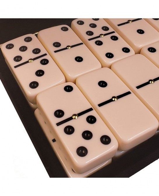 Domino Double 6 Creamy Blush Tiles Jumbo Tournament Size w/Spinners $68.34 Domino & Tile Games