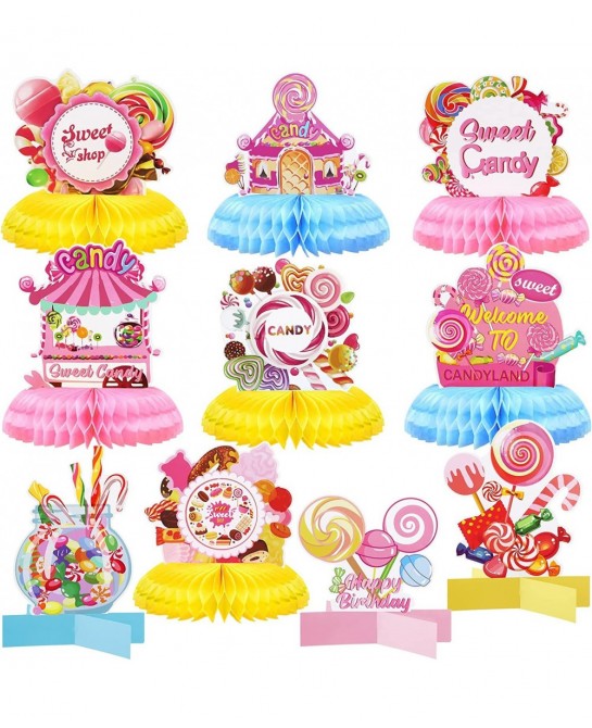 10 Pcs Candy Party Supplies Candyland Table Honeycomb Centerpiece Decorations Colorful Candy Themed Birthday Party Decoration...