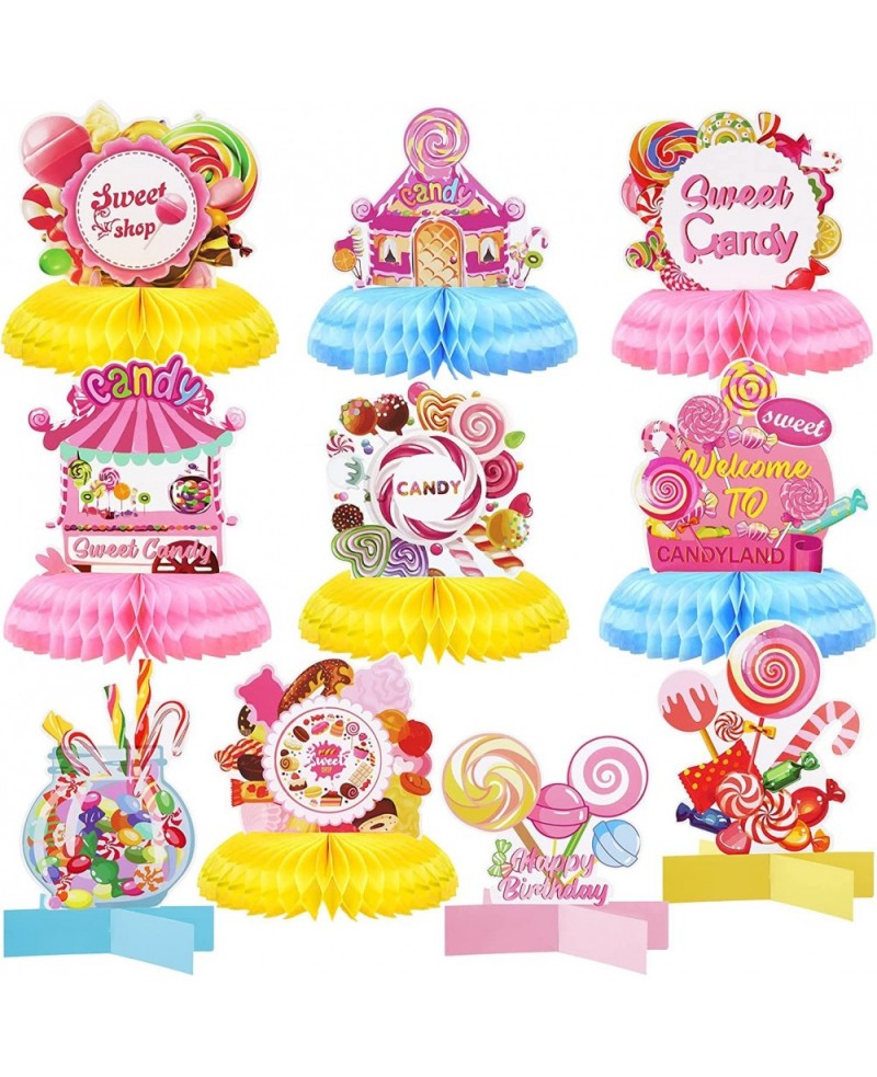10 Pcs Candy Party Supplies Candyland Table Honeycomb Centerpiece Decorations Colorful Candy Themed Birthday Party Decoration...