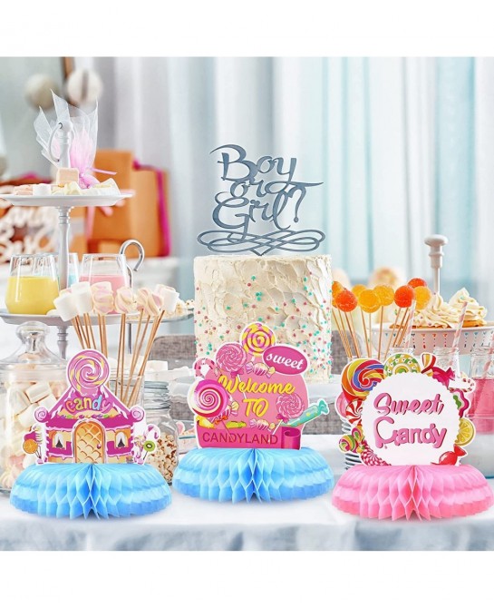 10 Pcs Candy Party Supplies Candyland Table Honeycomb Centerpiece Decorations Colorful Candy Themed Birthday Party Decoration...