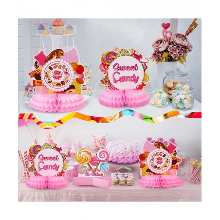 10 Pcs Candy Party Supplies Candyland Table Honeycomb Centerpiece Decorations Colorful Candy Themed Birthday Party Decoration...