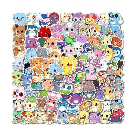 100 Pieces Anime Stickers Kawaii Cartoon Gift for Kids Teen Birthday Party Vinyl Waterproof Stickers for Water Bottle Hydro F...