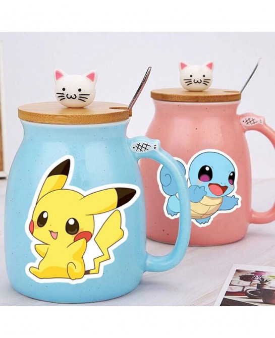 100 Pieces Anime Stickers Kawaii Cartoon Gift for Kids Teen Birthday Party Vinyl Waterproof Stickers for Water Bottle Hydro F...