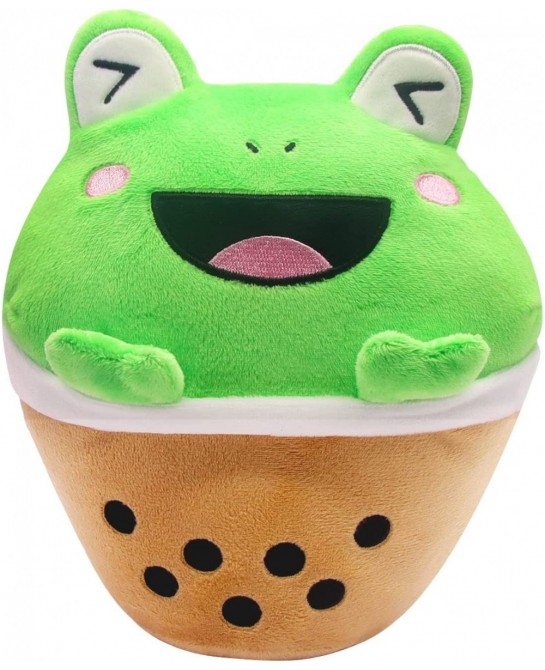 Cute Frog Plush Toy Boba Plushies - 9Inch Kawaii Plushies Boba Frog Pillow - Plush Stuffed Animals Toy for Kids - Soft Bubble...