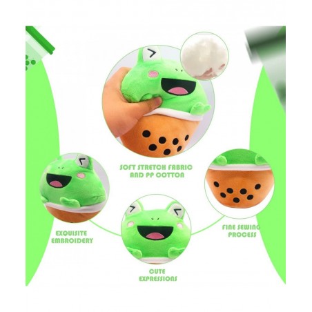 Cute Frog Plush Toy Boba Plushies - 9Inch Kawaii Plushies Boba Frog Pillow - Plush Stuffed Animals Toy for Kids - Soft Bubble...