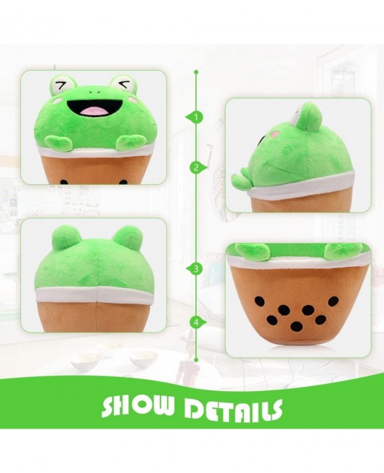 Cute Frog Plush Toy Boba Plushies - 9Inch Kawaii Plushies Boba Frog Pillow - Plush Stuffed Animals Toy for Kids - Soft Bubble...