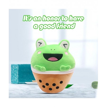 Cute Frog Plush Toy Boba Plushies - 9Inch Kawaii Plushies Boba Frog Pillow - Plush Stuffed Animals Toy for Kids - Soft Bubble...