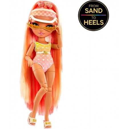 Pacific Coast Simone Summers- Sunrise (Orange) Fashion Doll with 2 Designer Outfits Pool Accessories Playset Interchangeable ...
