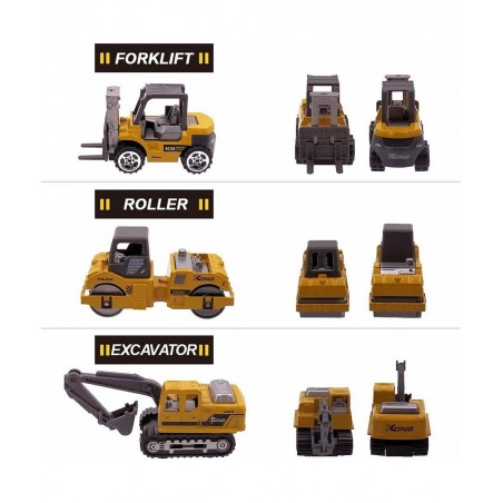 Kids Diecast Construction Vehicles Metal Engineering Cars Set Toys Play Trucks for Boys Age 3 4 Birthday Party Supplies Cake ...
