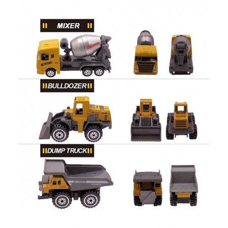 Kids Diecast Construction Vehicles Metal Engineering Cars Set Toys Play Trucks for Boys Age 3 4 Birthday Party Supplies Cake ...