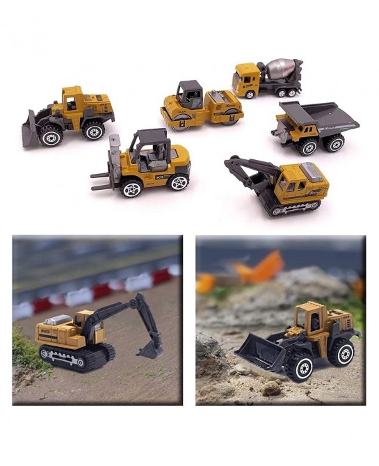 Kids Diecast Construction Vehicles Metal Engineering Cars Set Toys Play Trucks for Boys Age 3 4 Birthday Party Supplies Cake ...