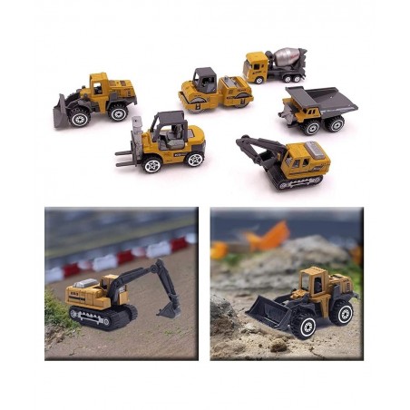 Kids Diecast Construction Vehicles Metal Engineering Cars Set Toys Play Trucks for Boys Age 3 4 Birthday Party Supplies Cake ...