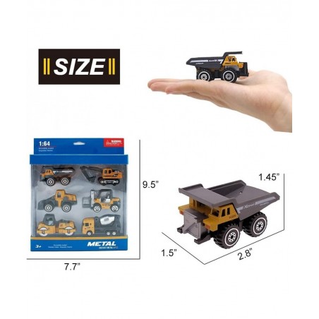 Kids Diecast Construction Vehicles Metal Engineering Cars Set Toys Play Trucks for Boys Age 3 4 Birthday Party Supplies Cake ...
