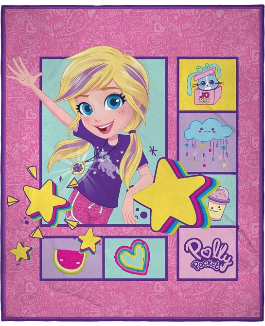Polly Pocket It's Pocket Time! Super Soft and Cuddly Plush Fleece Throw Blanket 50" x 60" (127cm x152cm) $42.89 Kids' Plush T...