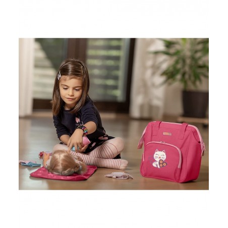 HappyVk- Baby Doll Diaper Bag with Doll Changing Pad- Handbag for Girls- Cat Luminous Embroidery $38.92 Doll Accessories