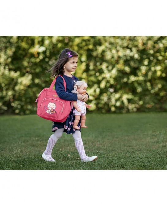 HappyVk- Baby Doll Diaper Bag with Doll Changing Pad- Handbag for Girls- Cat Luminous Embroidery $38.92 Doll Accessories