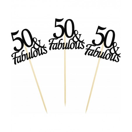 12PCS 50th Birthday Centerpiece Sticks Glitter Number 50 Table Centerpieces Fabulous Toppers for Anniversary Table and Party ...
