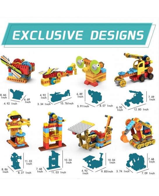 Building Kits Compatible with LEGO DUPLO/Crossbow/Plane/Robot Dynamic Gear Building Toy Set for Preschool Kids/Erector Set 21...
