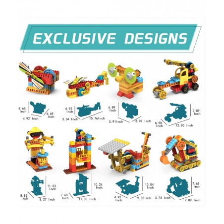 Building Kits Compatible with LEGO DUPLO/Crossbow/Plane/Robot Dynamic Gear Building Toy Set for Preschool Kids/Erector Set 21...