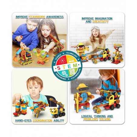 Building Kits Compatible with LEGO DUPLO/Crossbow/Plane/Robot Dynamic Gear Building Toy Set for Preschool Kids/Erector Set 21...