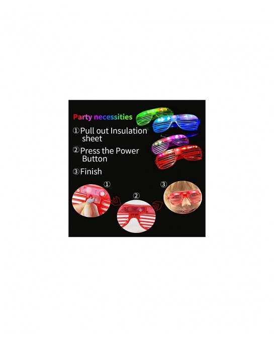 60 Pack LED Party Light Up Glasses 5 Colors Glow in the Dark Shutter Shades Party Favors for Adults Kids Thansgiving Carnival...