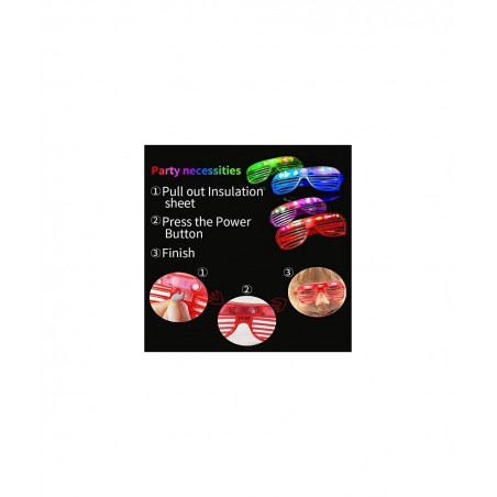 60 Pack LED Party Light Up Glasses 5 Colors Glow in the Dark Shutter Shades Party Favors for Adults Kids Thansgiving Carnival...