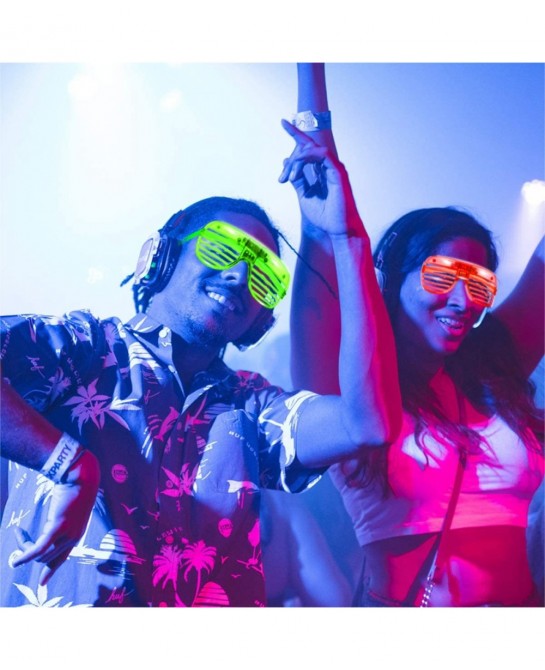 60 Pack LED Party Light Up Glasses 5 Colors Glow in the Dark Shutter Shades Party Favors for Adults Kids Thansgiving Carnival...