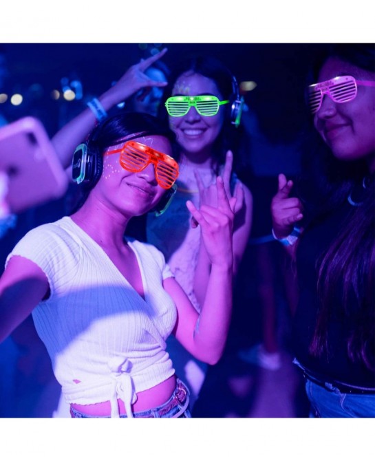 60 Pack LED Party Light Up Glasses 5 Colors Glow in the Dark Shutter Shades Party Favors for Adults Kids Thansgiving Carnival...