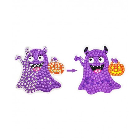 12Pcs Halloween Diamond Painting Stickers DIY Creative Diamond Art Sticker Miniature Gem Crafts Inlay for Beginners Paint-by-...
