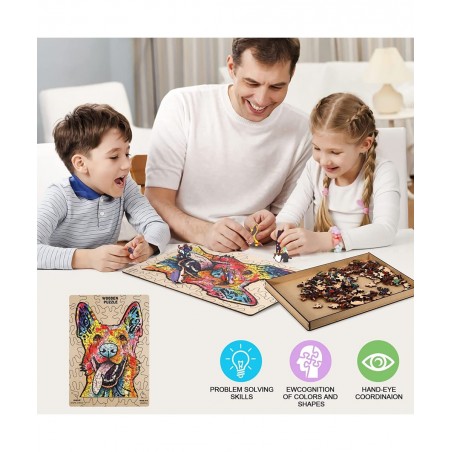 Wooden Jigsaw Puzzle for Adults and Kids 200 pcs 11.8 х 8.3 in with Frame Unique Shape Cutting and Gorgeous Colors Gift for A...