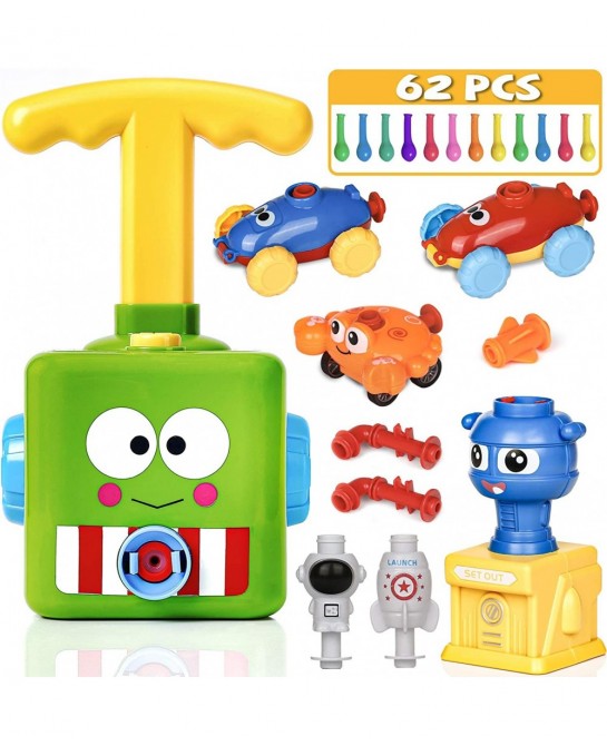 Balloon Launcher Car Toy Set 72 pcs Balloon Car Toy with Pump Balloon Toys for Kids Balloon Launcher Toy Balloon Powered Car ...