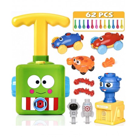 Balloon Launcher Car Toy Set 72 pcs Balloon Car Toy with Pump Balloon Toys for Kids Balloon Launcher Toy Balloon Powered Car ...