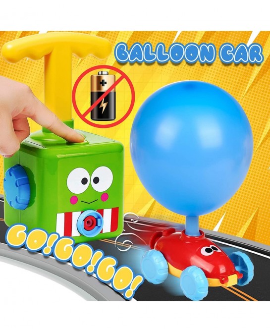 Balloon Launcher Car Toy Set 72 pcs Balloon Car Toy with Pump Balloon Toys for Kids Balloon Launcher Toy Balloon Powered Car ...