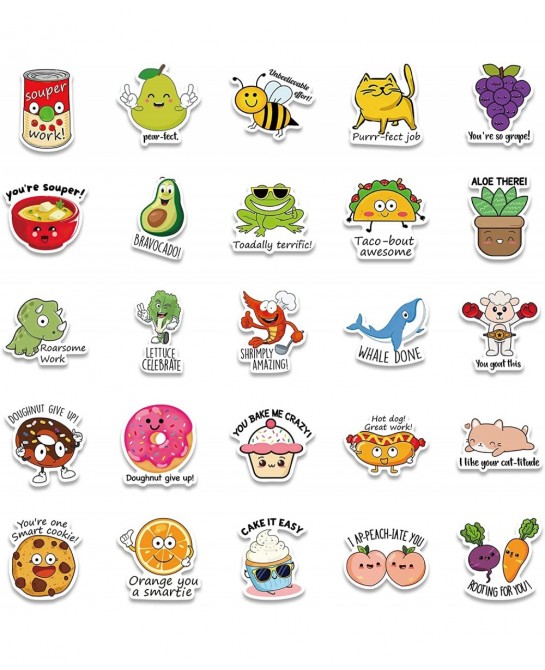 Punny Rewards Stickers 50 Pack Teacher Students Motivational Reward Sticker Classroom Bilingual Potty Training Stickers Cute ...