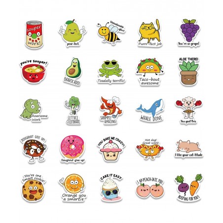 Punny Rewards Stickers 50 Pack Teacher Students Motivational Reward Sticker Classroom Bilingual Potty Training Stickers Cute ...