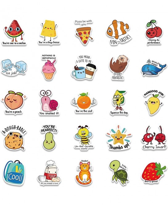 Punny Rewards Stickers 50 Pack Teacher Students Motivational Reward Sticker Classroom Bilingual Potty Training Stickers Cute ...