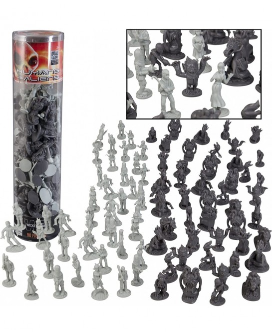 Humans Vs Aliens Space Monster Action Figure Toy Playset - Giant 90 pc Set w 16 Unique Futuristic Sculpts - Great for Party F...