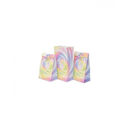 Tie Dye Gift Bags -Set of 24- Muted Tie Dye Goodie Bags and Stickers – Birthday Treat Bags Party Favor Bags for Kids Tie Dye ...