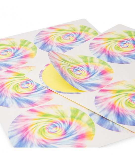 Tie Dye Gift Bags -Set of 24- Muted Tie Dye Goodie Bags and Stickers – Birthday Treat Bags Party Favor Bags for Kids Tie Dye ...