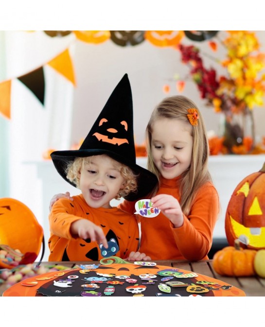 DIY Halloween Felt Pumpkin Hanging Ornament Decoration Kids Felt Pumpkin Crafts Kits for Halloween Craft Making and Decoratio...