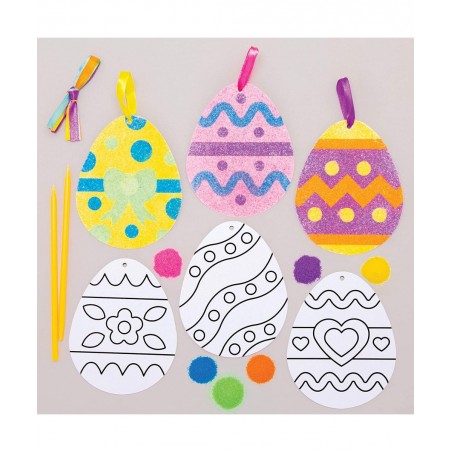 AT421 Easter Egg Sand Art Decorations - Pack of 6 for Children to Decorate and Display Ideal Kids Arts and Crafts Project $18...