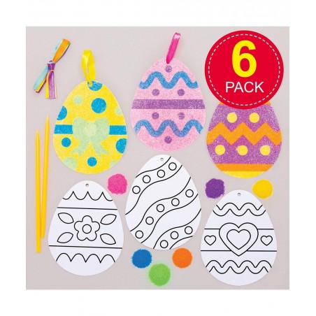 AT421 Easter Egg Sand Art Decorations - Pack of 6 for Children to Decorate and Display Ideal Kids Arts and Crafts Project $18...